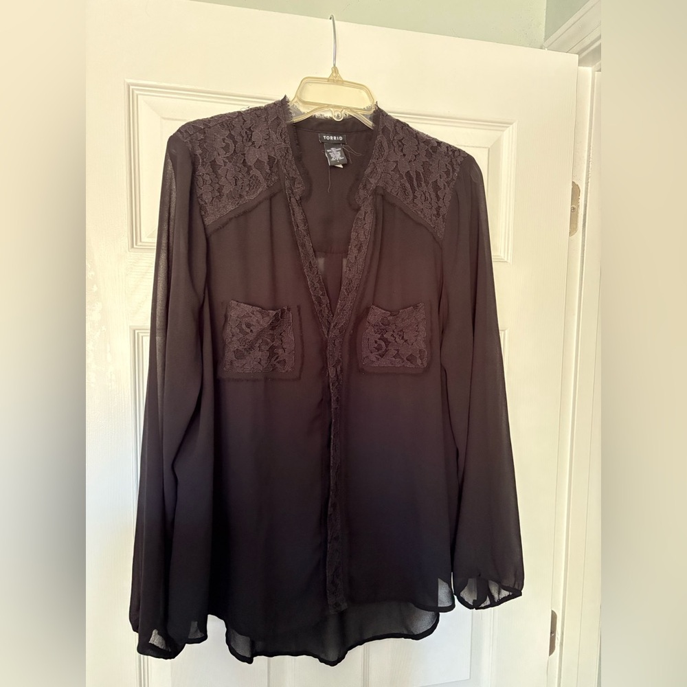Torrid black lace blouse
